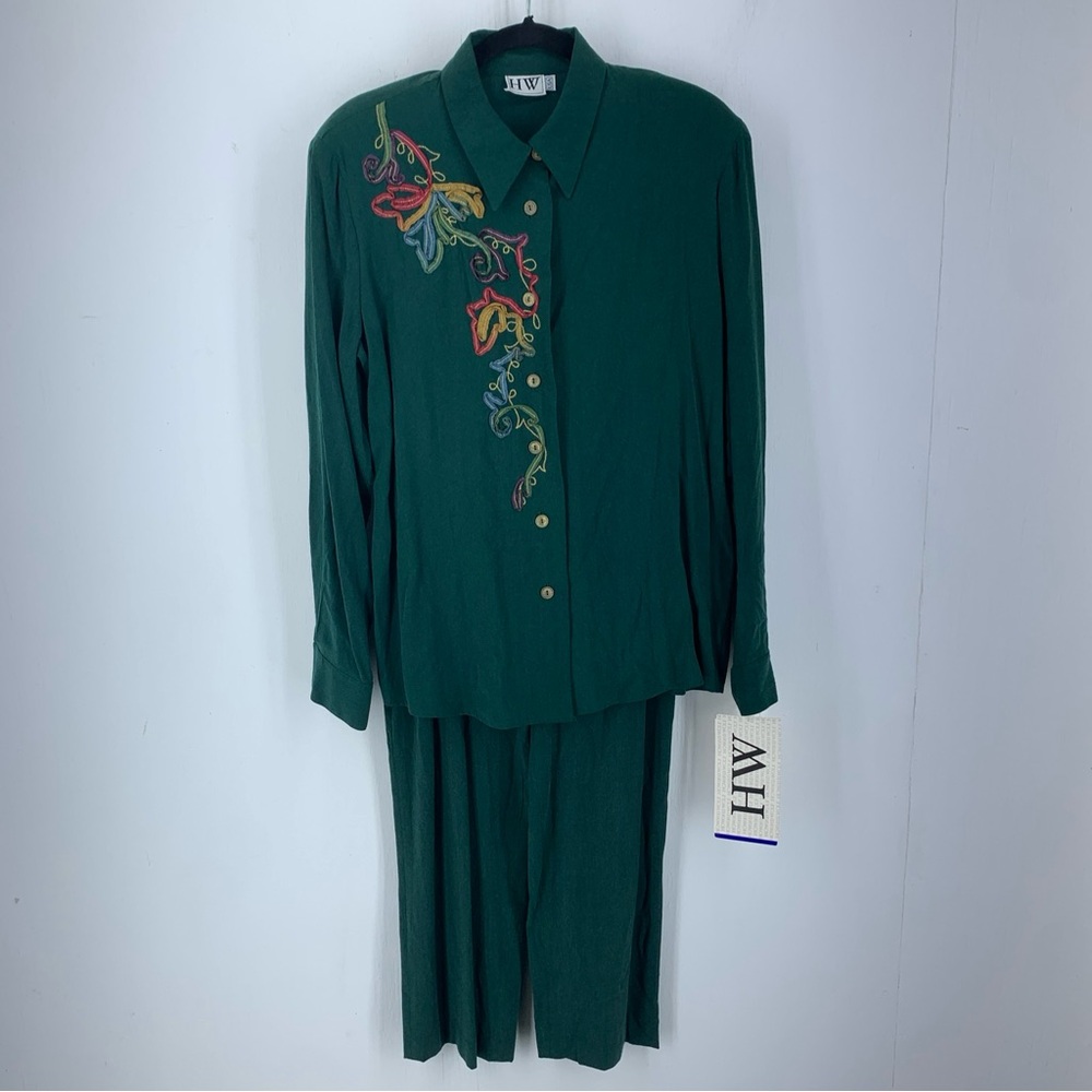 Howard Wolf HW 1980’s Pants Suit Multicolor Artsy Wearable Art Embroidered NEW